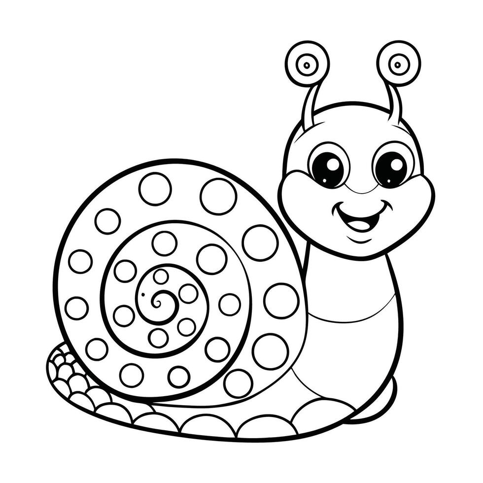 Connect the Dots Fun and Educational Snail Coloring Page for Kids vector