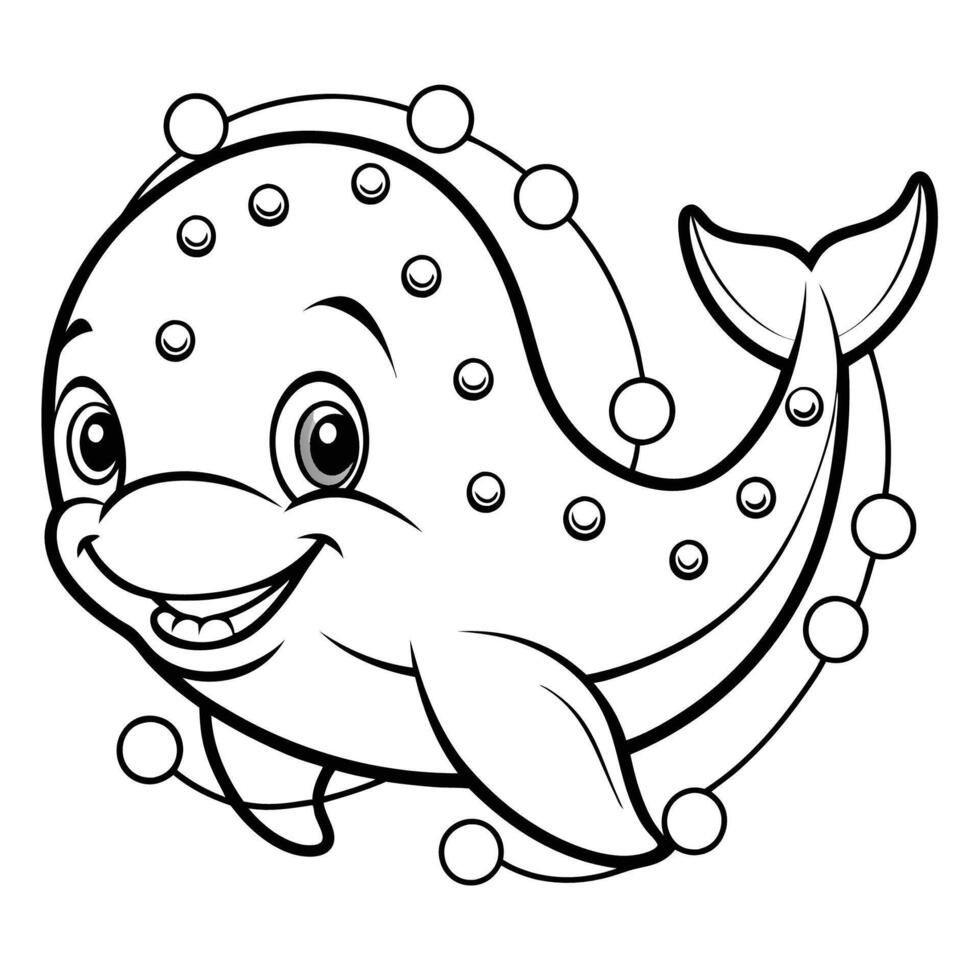 Educational Dot to Dot Puzzle of a Sperm Whale for Children s Coloring vector