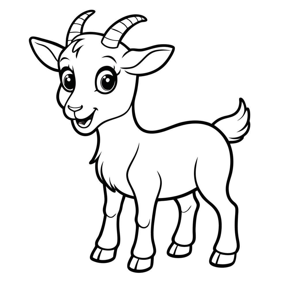 Printable Goat Coloring Page for Kids and Adults vector