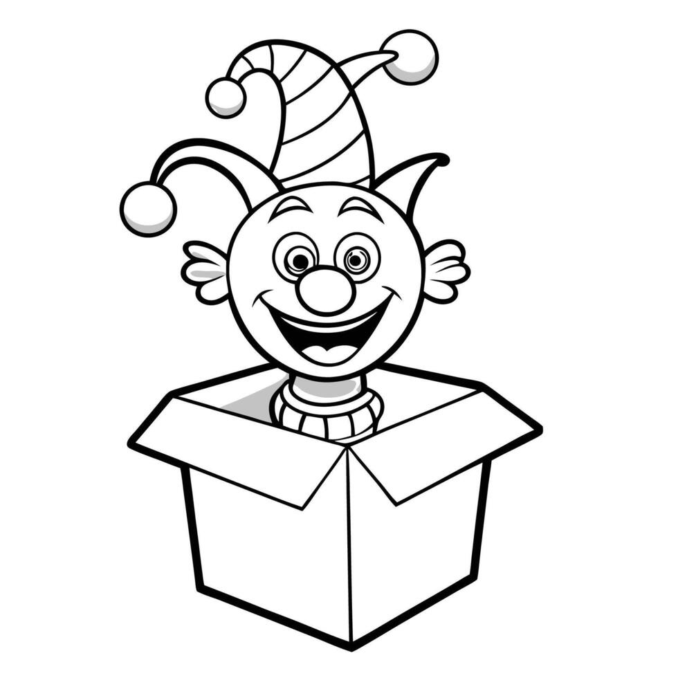 Playful Jack in the Box Character with Vibrant Cartoon Illustration vector