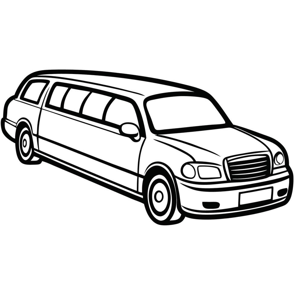 Printable Limo Coloring Page for Kids and Car Enthusiasts vector