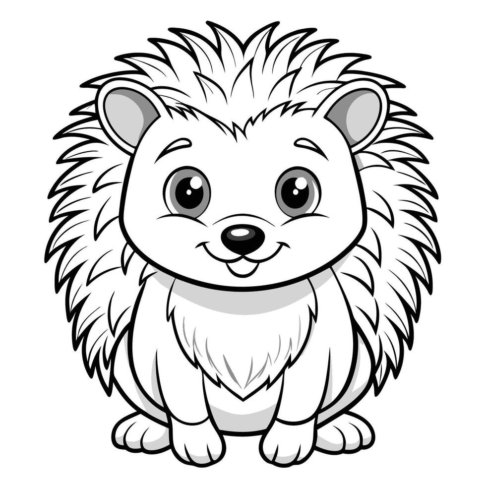 Fun and Easy Hedgehog Coloring Page for Kids to Unleash Their Creativity vector