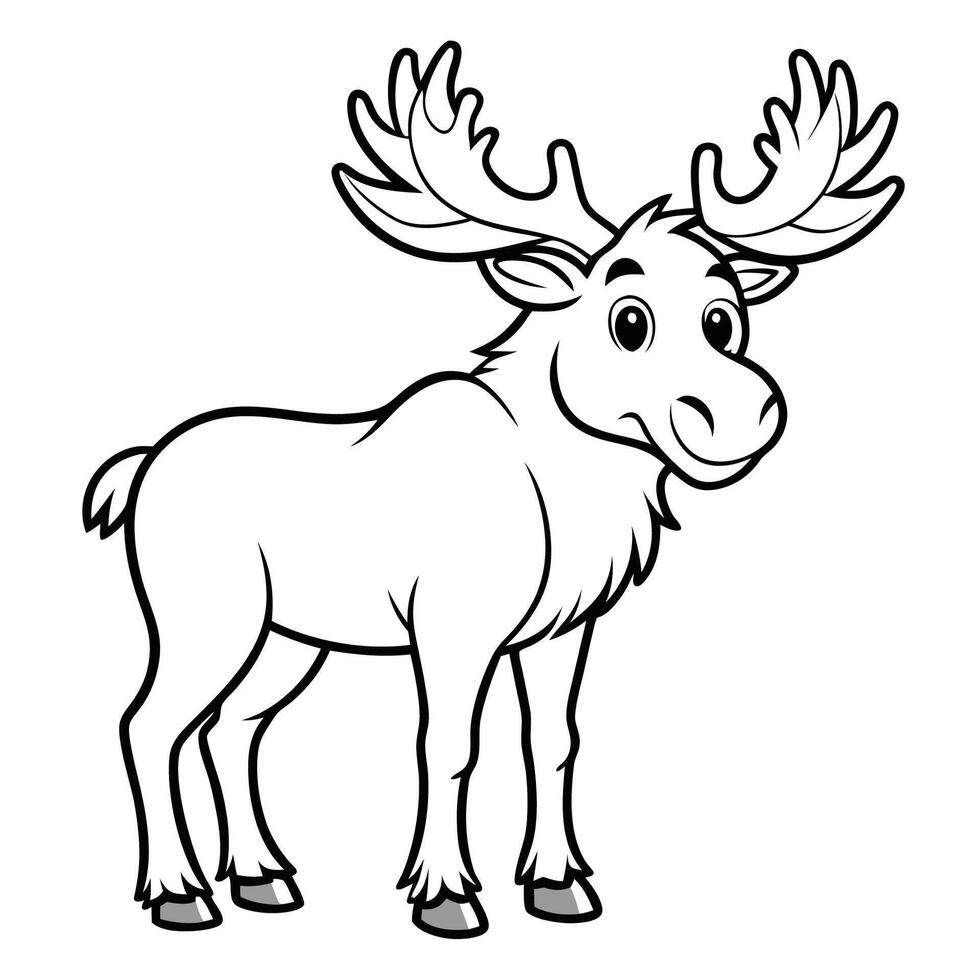 Free Printable Moose Coloring Page for Children and Adults vector