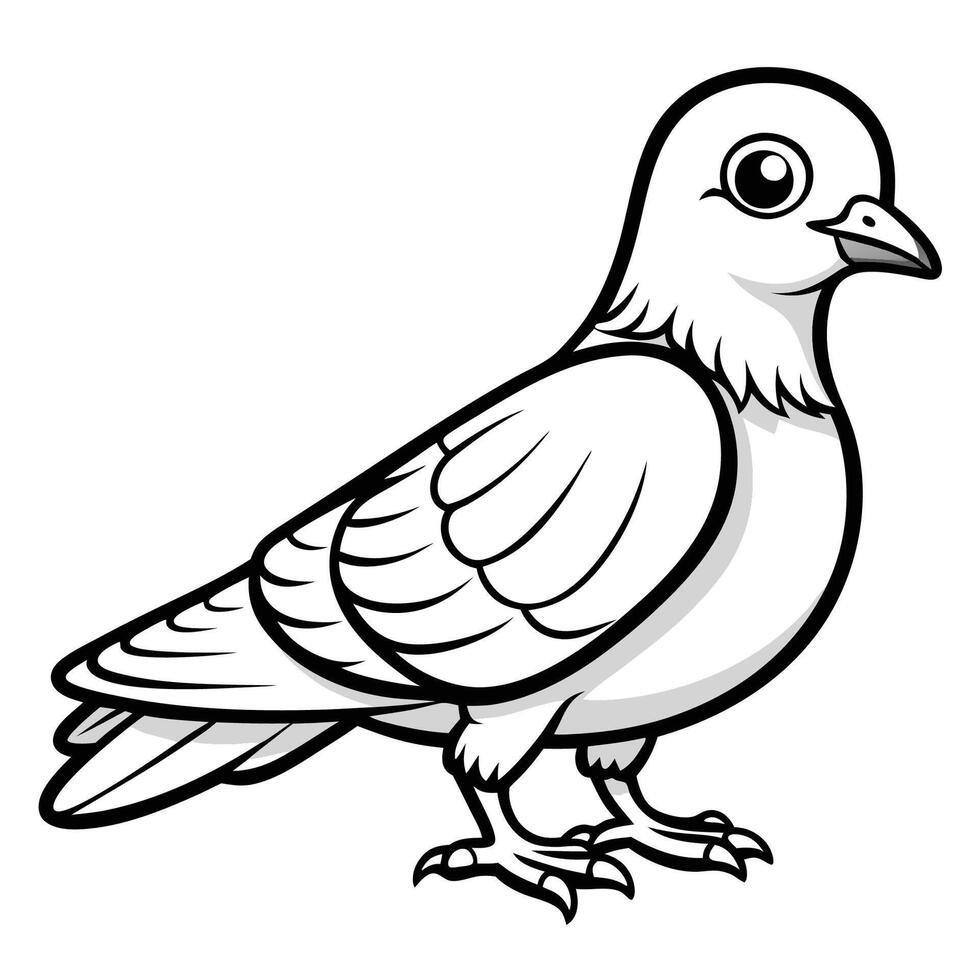 Vibrant Pigeon Illustration Suitable for Coloring and Artwork vector