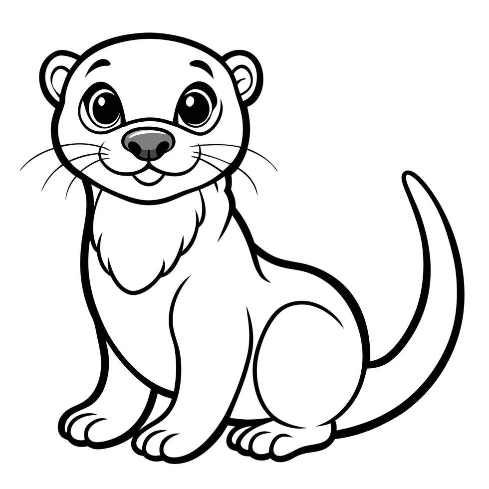 Coloring Page Featuring a Playful River Otter Perfect for Kids vector