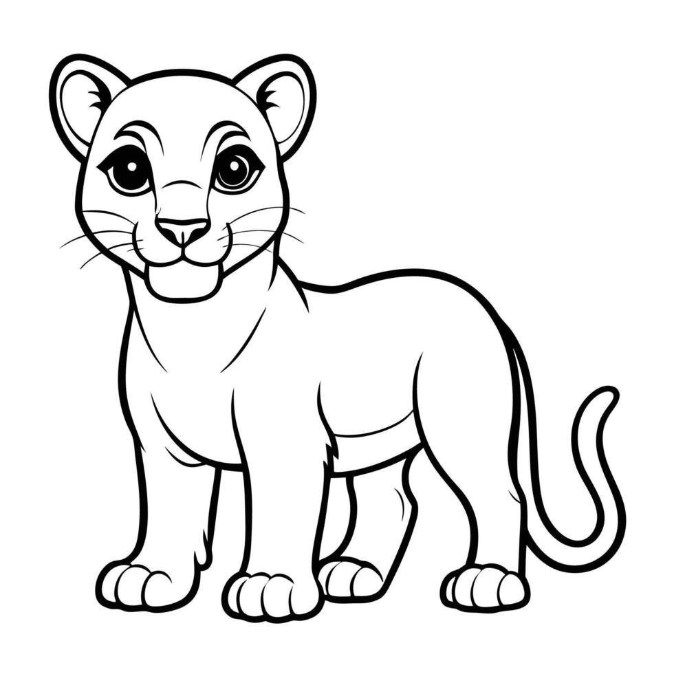 Printable Puma Coloring Page for Kids and Animal Lovers 51125273 Vector