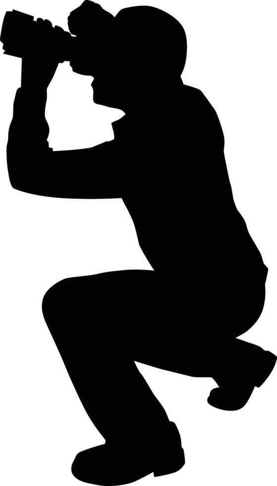 Cameraman full body silhouette vector