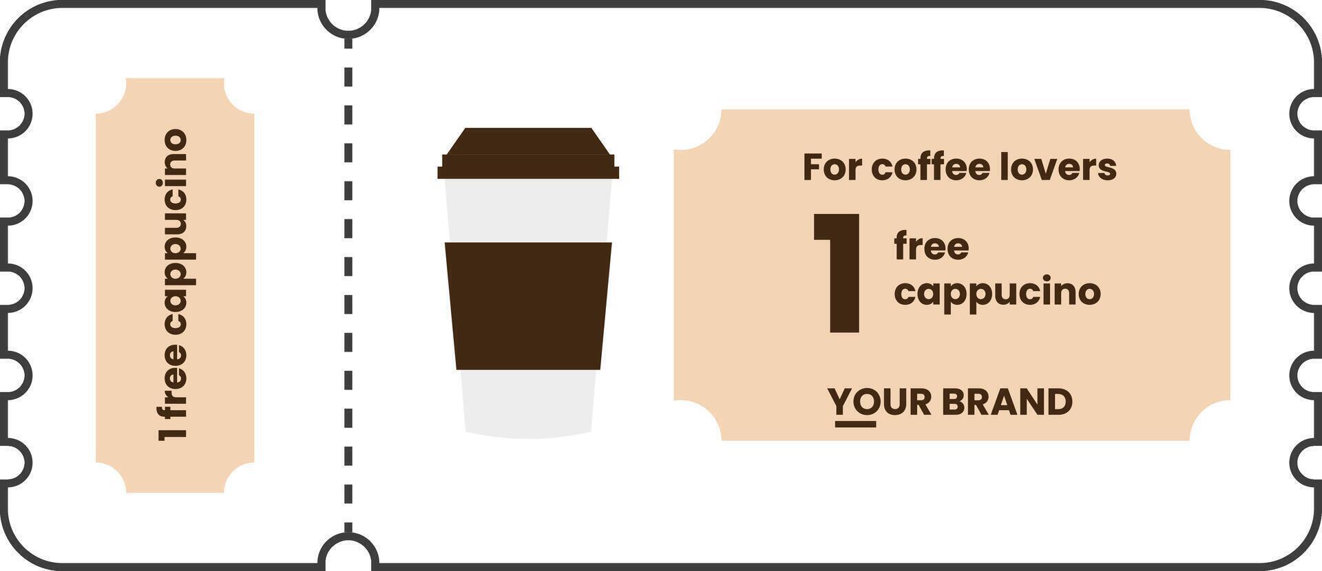 Coupon design template for coffee shop business vector