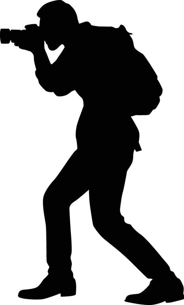 Traveler taking picture silhouette illustration vector
