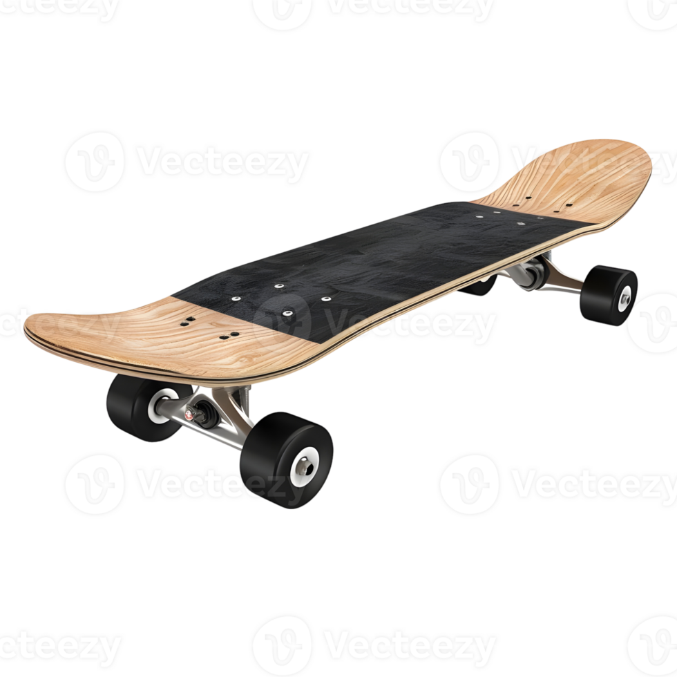 Modern Wooden Skateboard Isolated on Transparent Background png