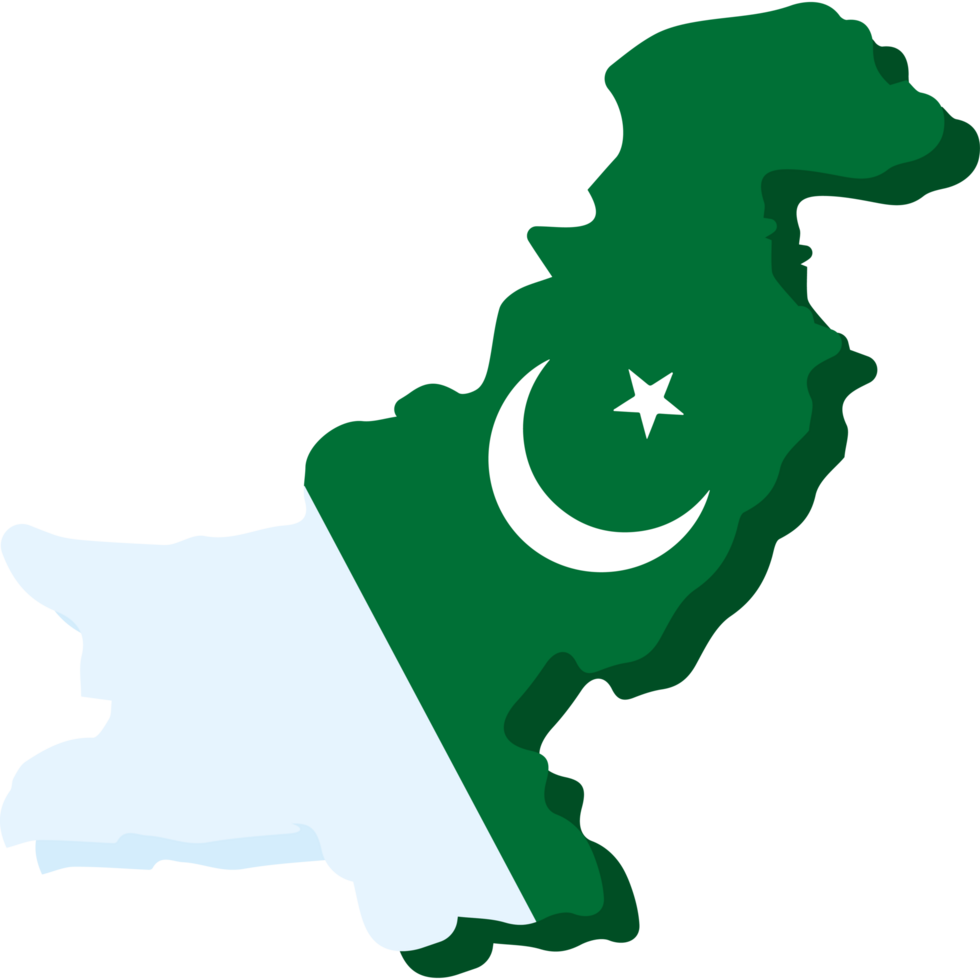 3D Pakistan map isolated png