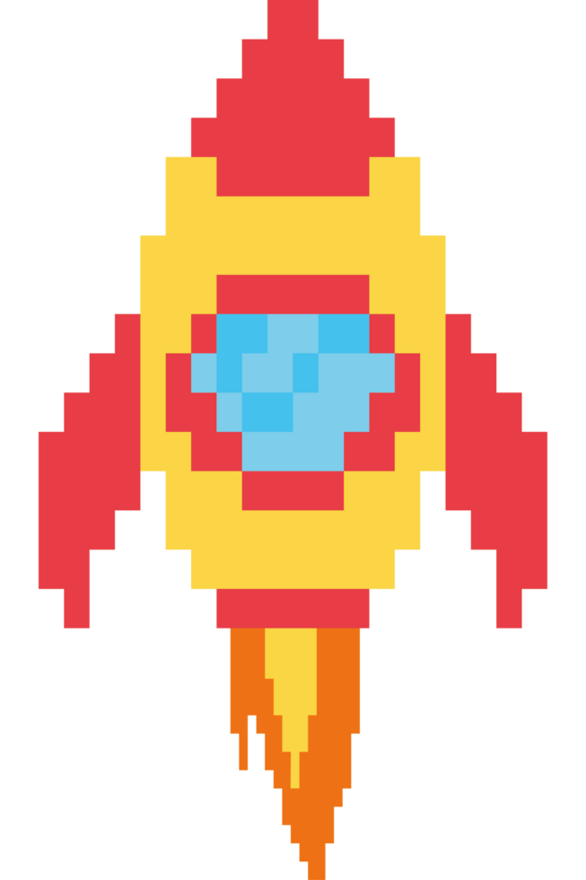 battle ship pixels yellow isolated png