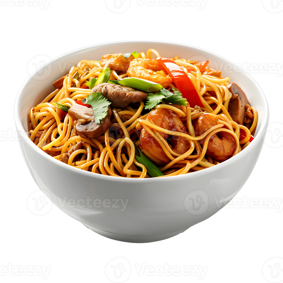 Chinese noodles isolated on transparent background png