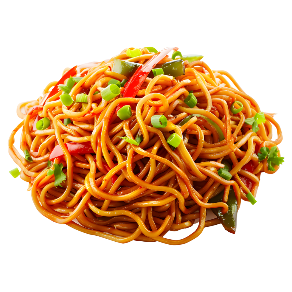 Vegetables noodles isolated on transparent background png