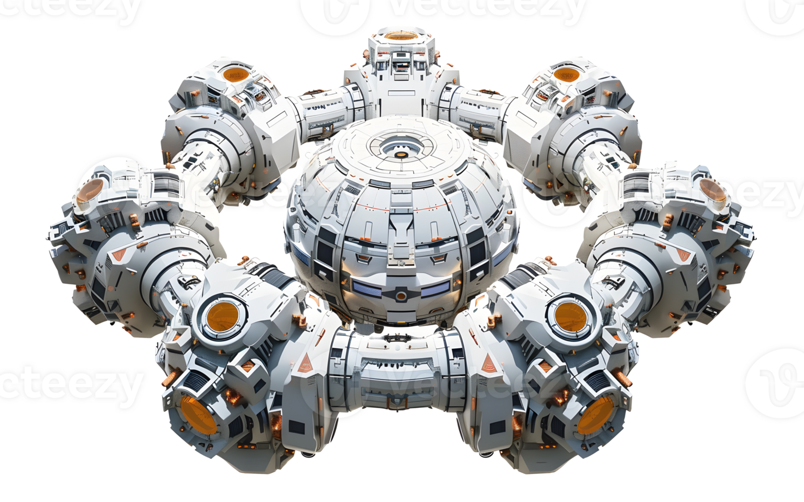 espace Navette connecté à espace station dans 3d png