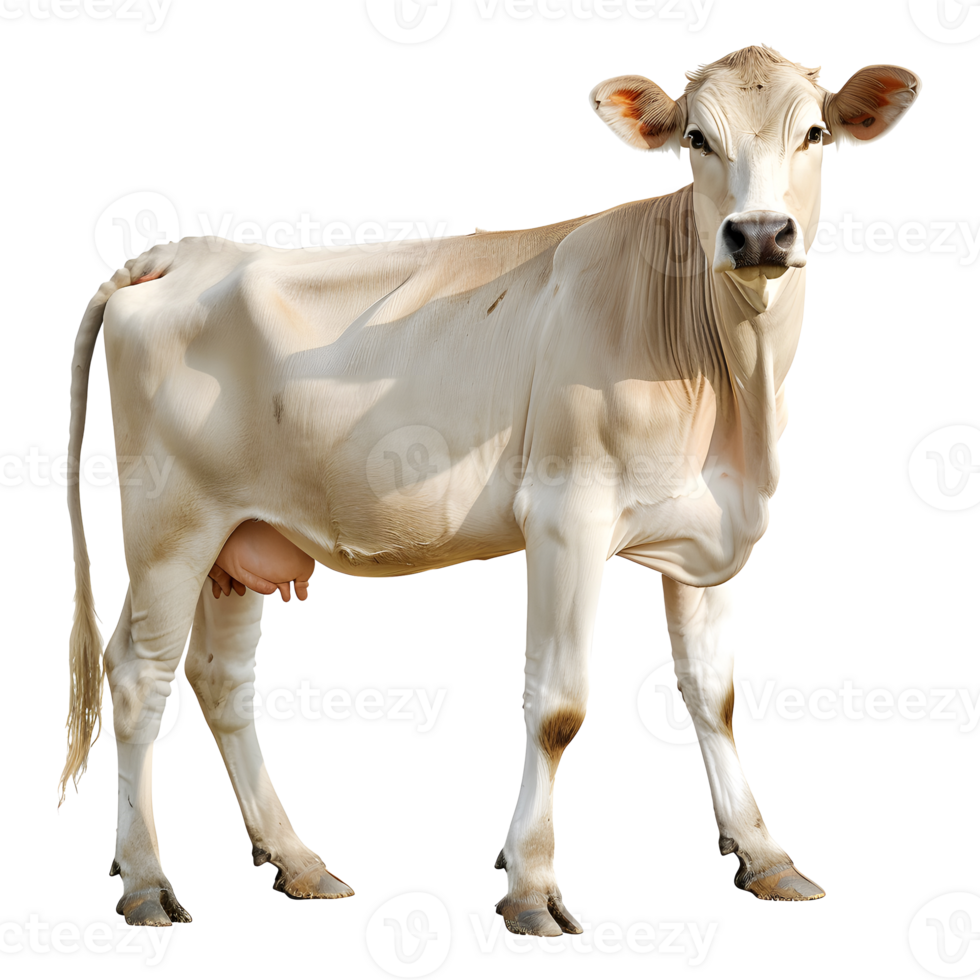 Indian white cow isolated on transparent background png