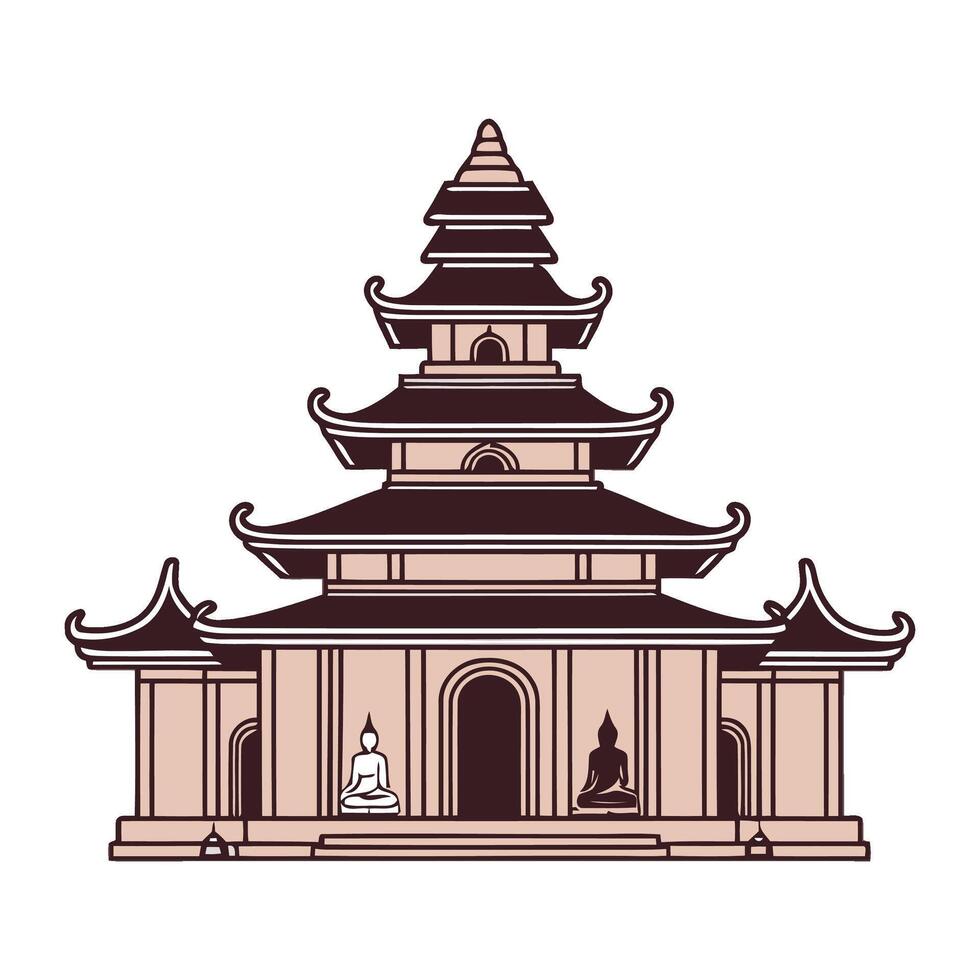 An illustration of a pagoda vector