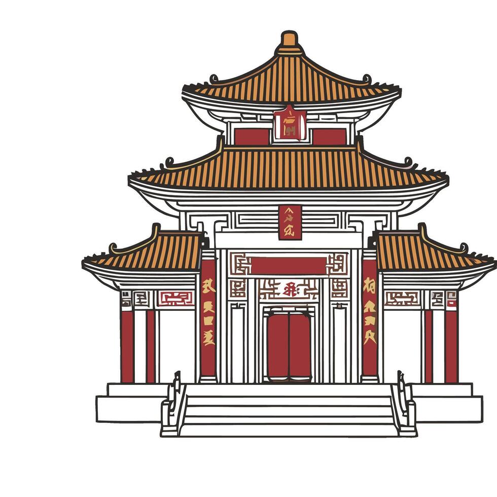 Chinese pagoda illustration vector
