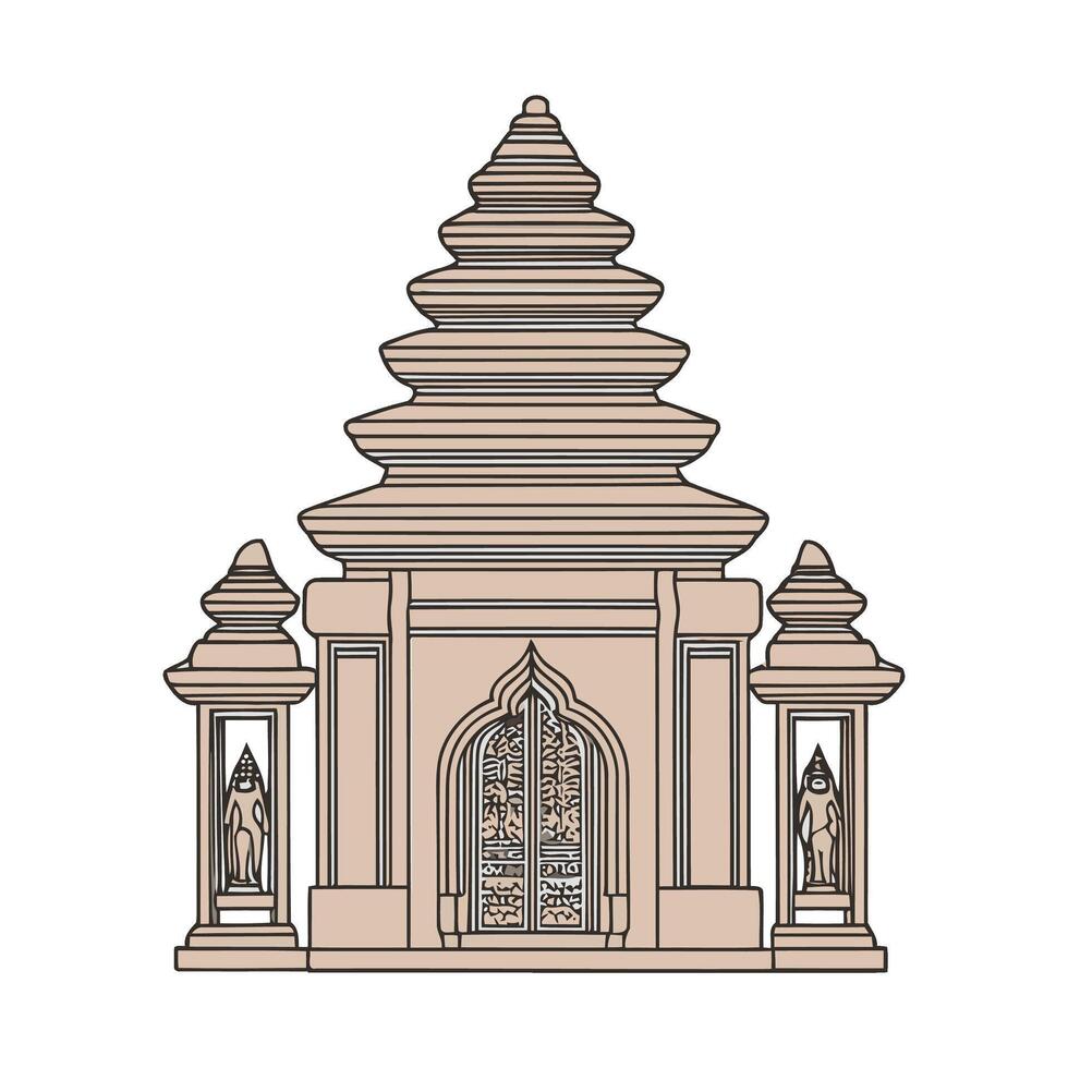 An illustration of a temple with a doorway vector