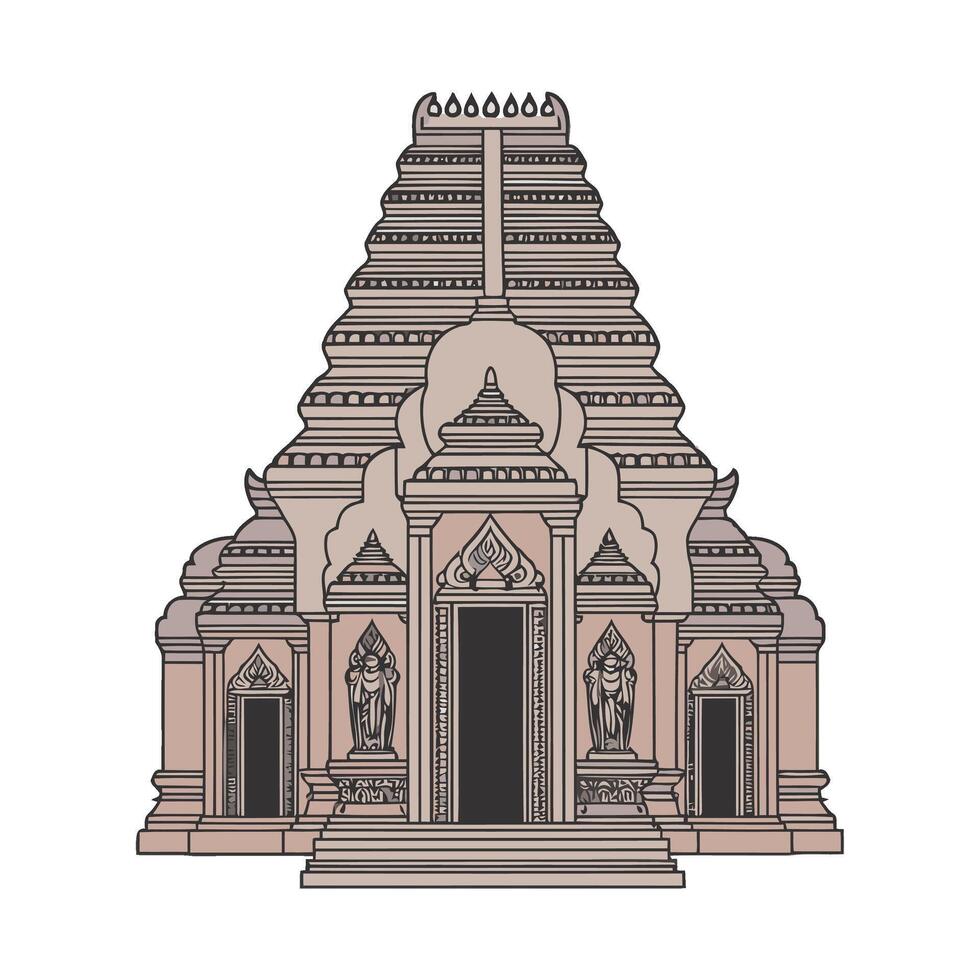 An illustration of a temple in thailand vector