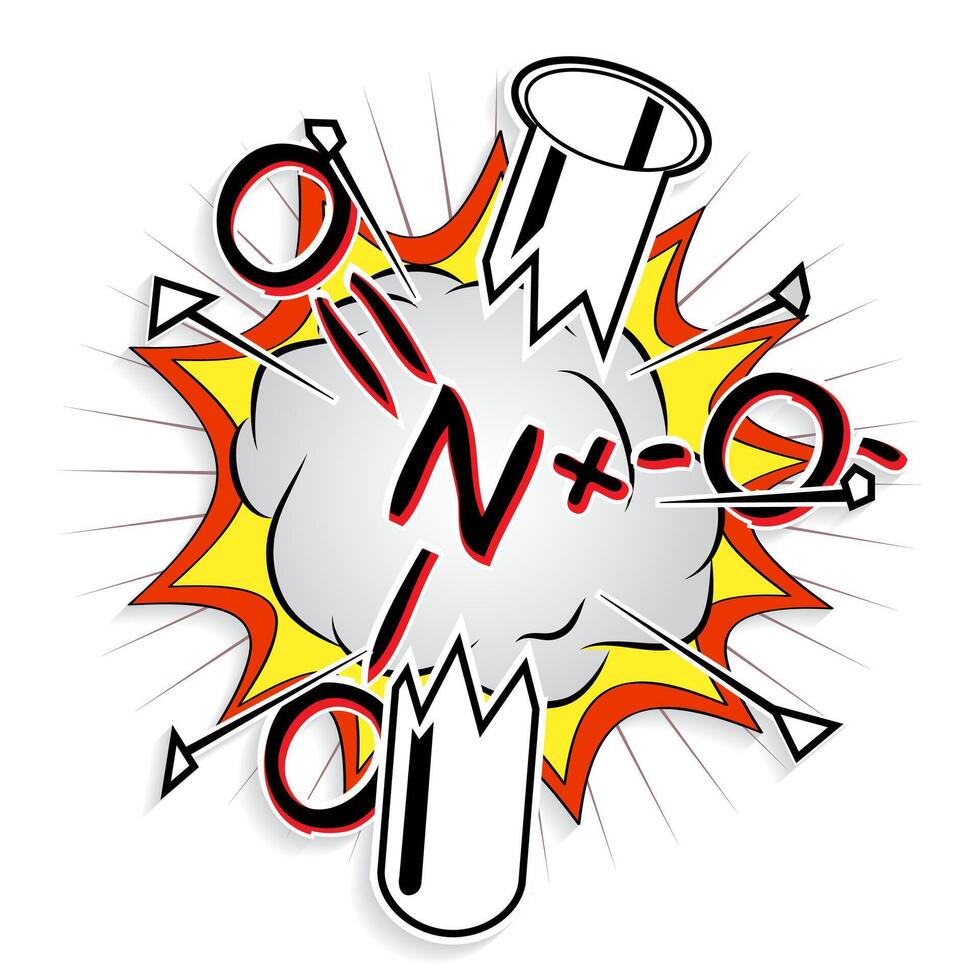 exploding nitro chemistry illustration vector
