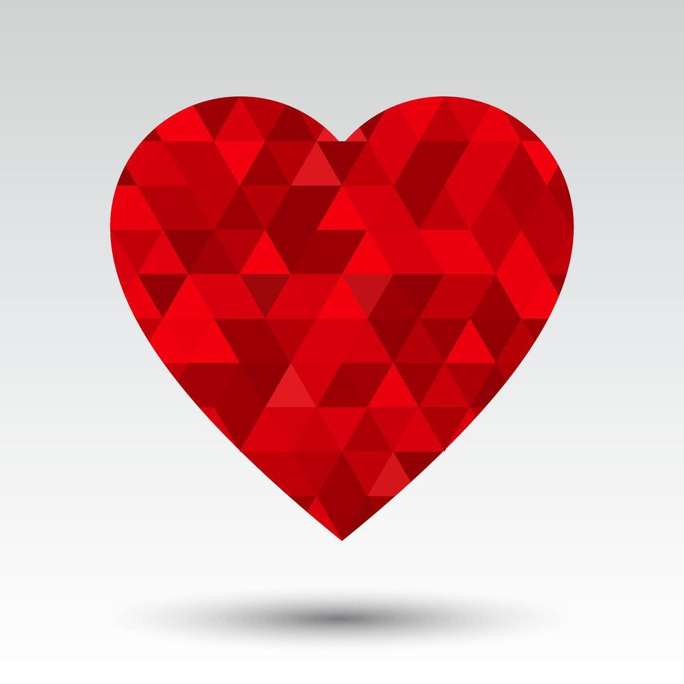 triangle textured heart illustration vector
