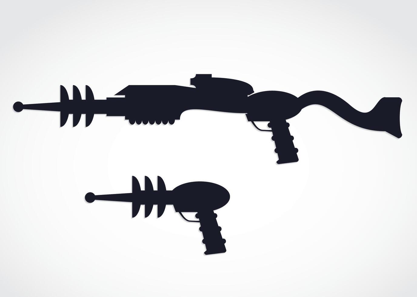 silhouette alien laser gun vector