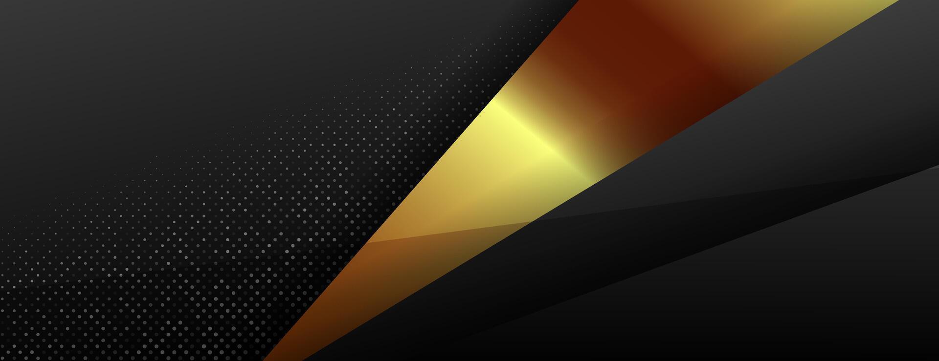 black and gold abstract background with layered dimension and glitter vector
