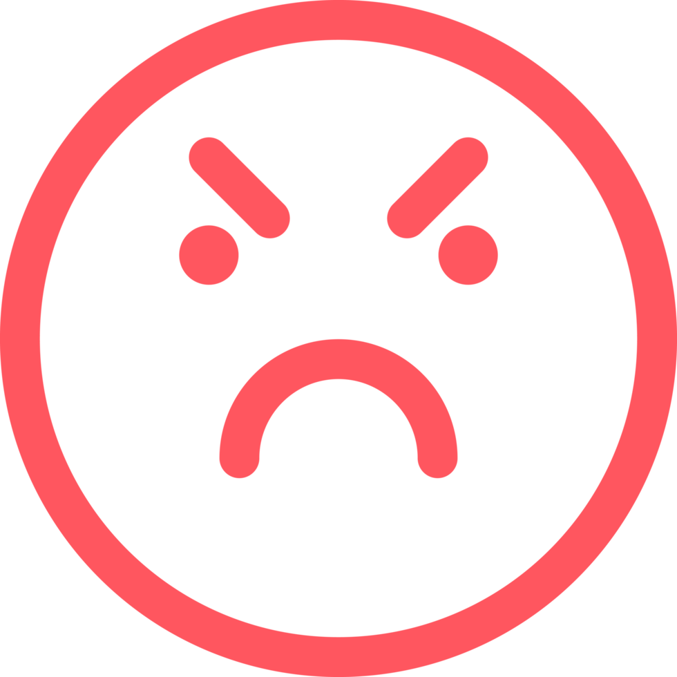 Angry Sad face emotiji Outlined Icon png