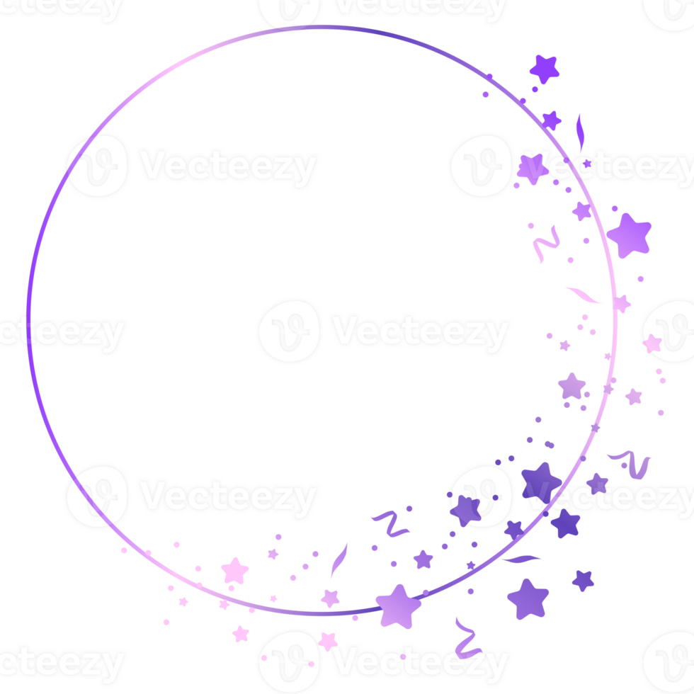 A purple circle with stars and music notes png