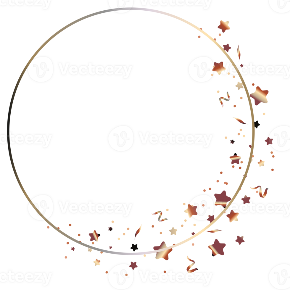 A circle with confetti falling from it png