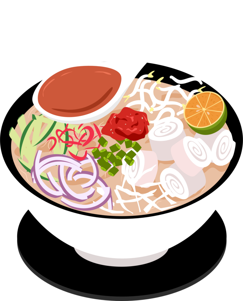 Laksa Malaysian food Illustration png