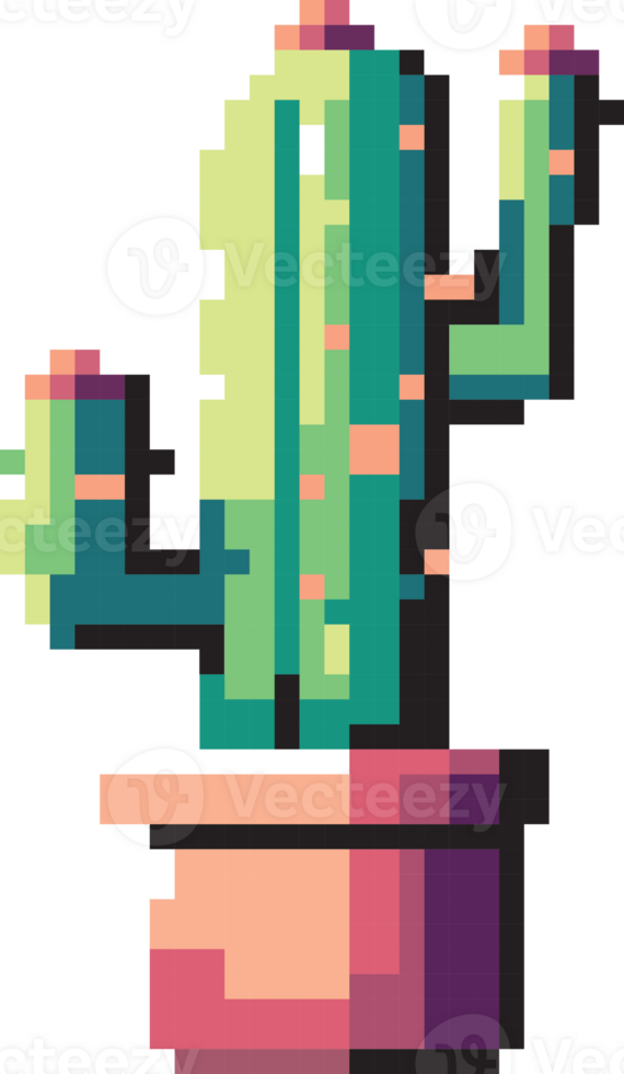 Pixelated Cactus Pot png