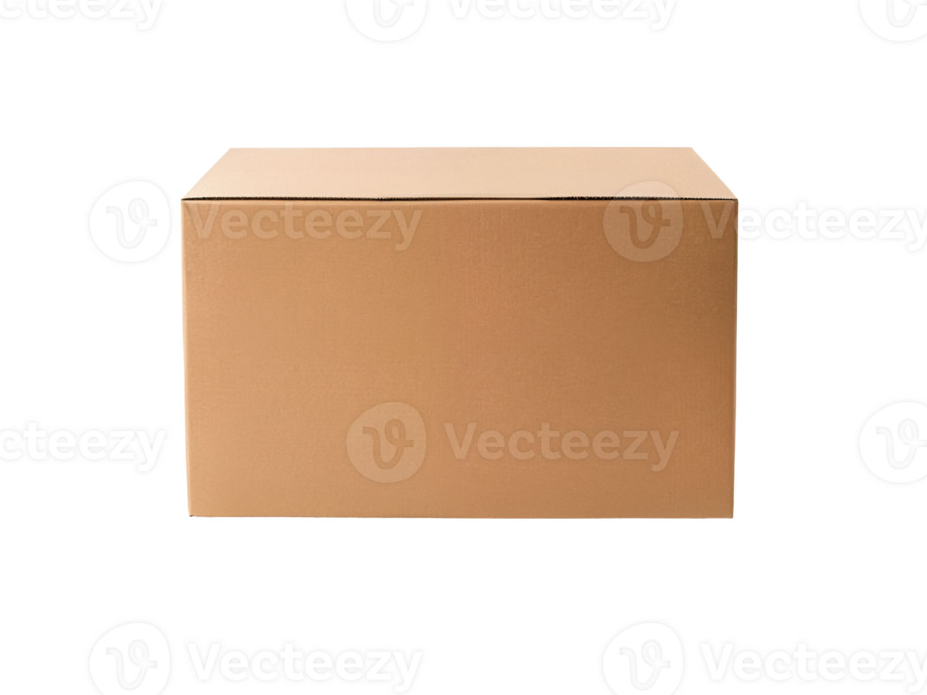cardboard box closeup at the side view on transparent background png