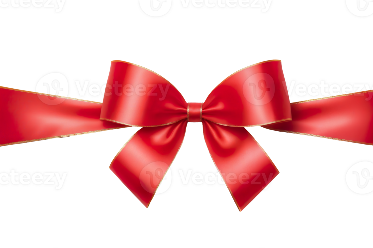 Red ribbon with bow on transparrent background png