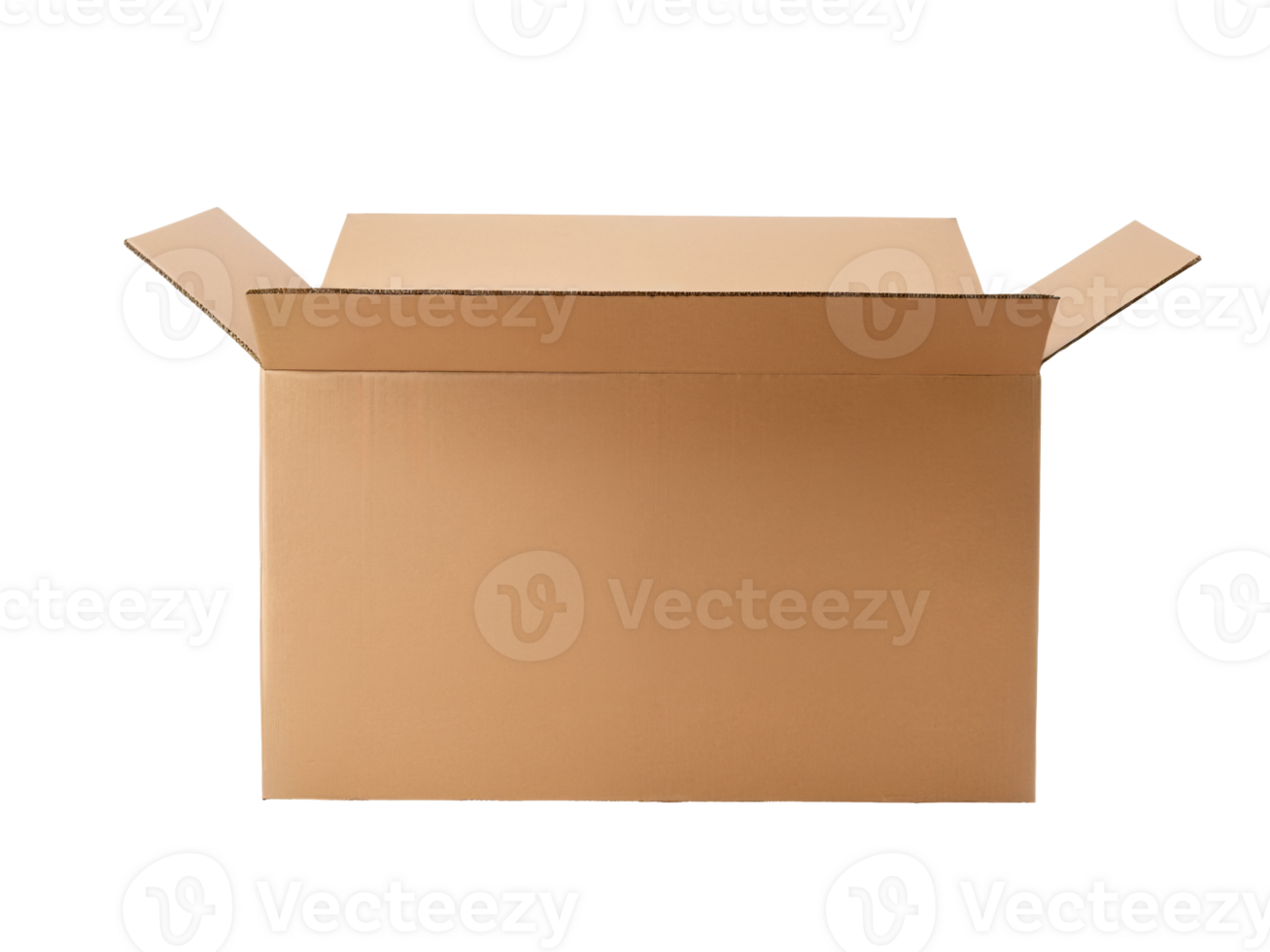 open at the side cardboard box closeup on transparent background png