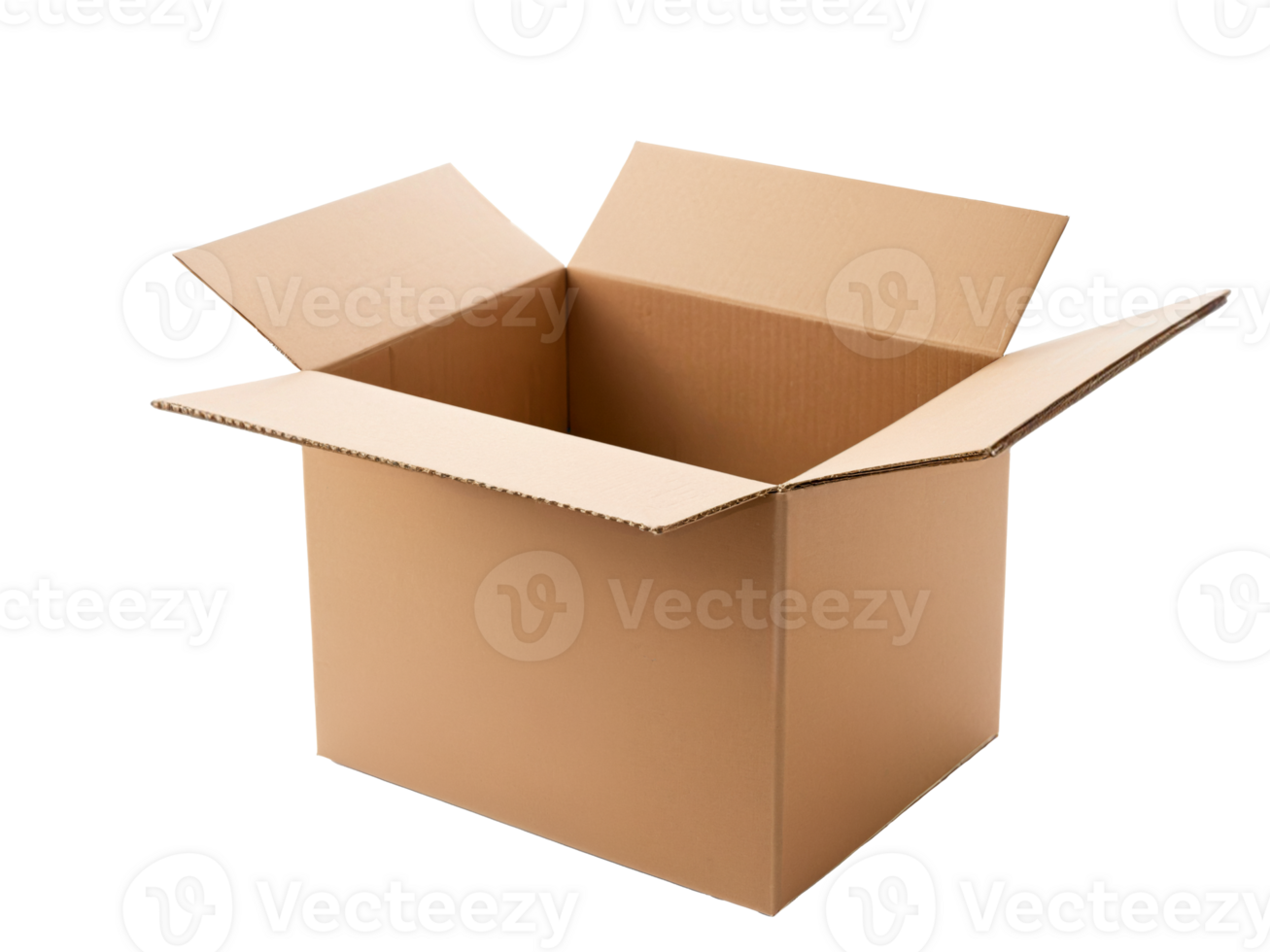cardboard box closeup on transparent background png