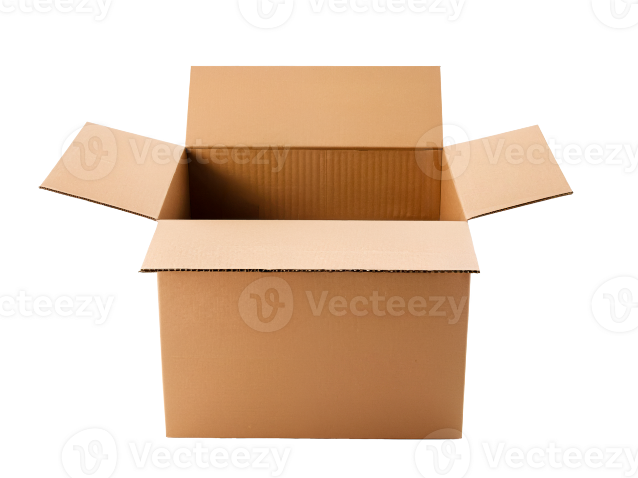 cardboard box from the side closeup on transparent background png