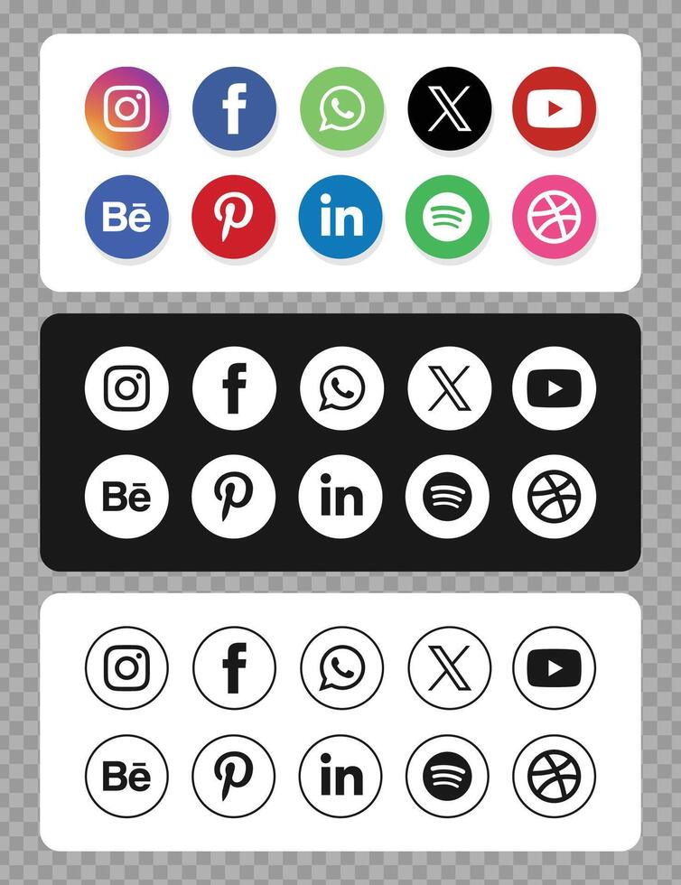 Social Media Icons Set vector