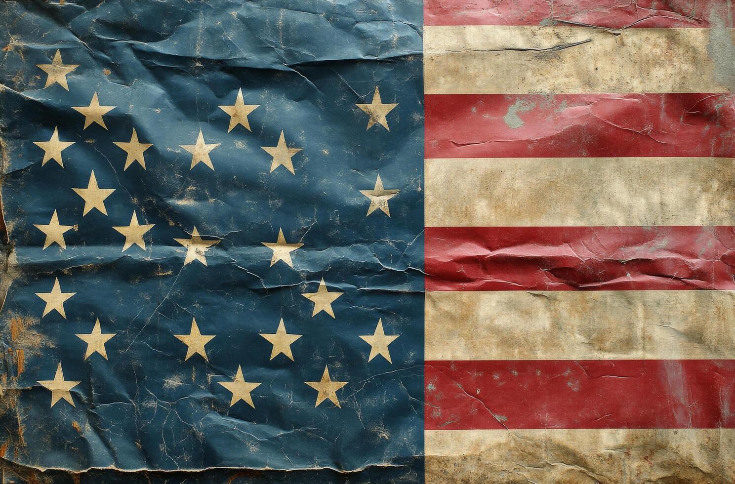American flag draped subtly against a textured gray background in a minimalistic setting photo