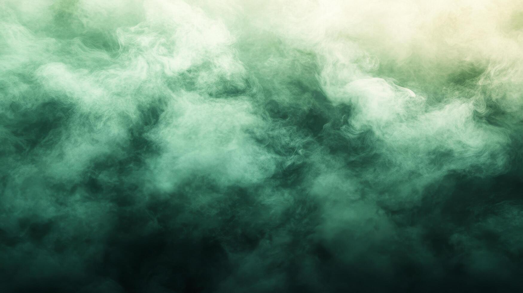 Ethereal green smoke swirling gracefully against a dark background in a mysterious atmosphere photo