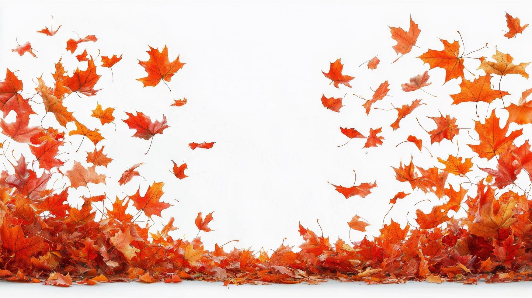 Golden autumn leaves falling gently to the ground in a vibrant display of seasonal change photo