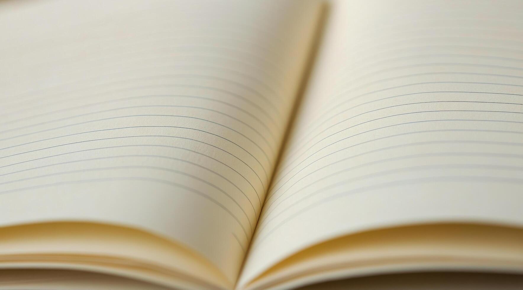 A blank notebook lies open on a blue surface, inviting creativity and ideas to flow freely photo