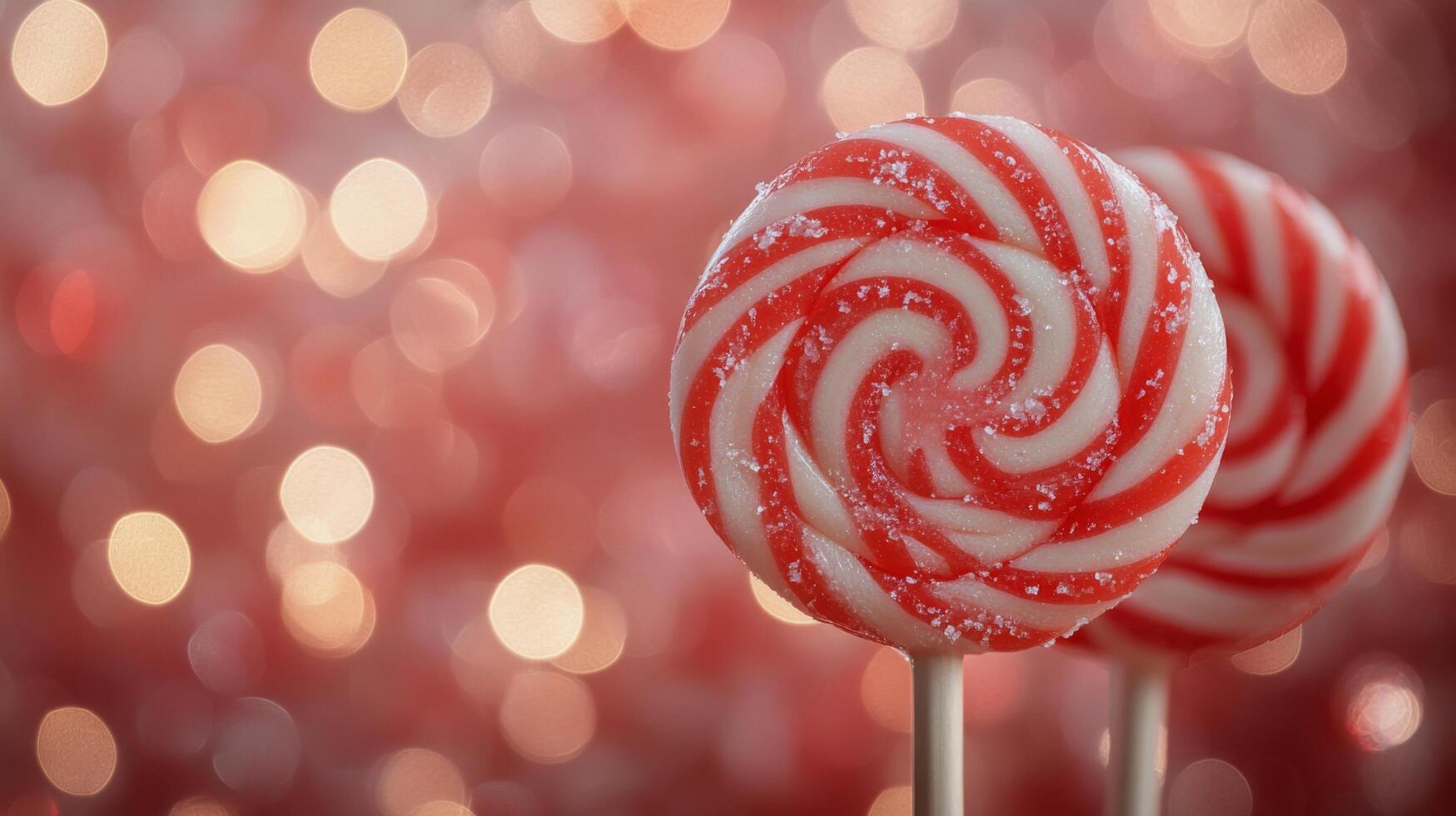 Colorful peppermint swirls placed artistically on a sparkling surface during a festive celebration photo