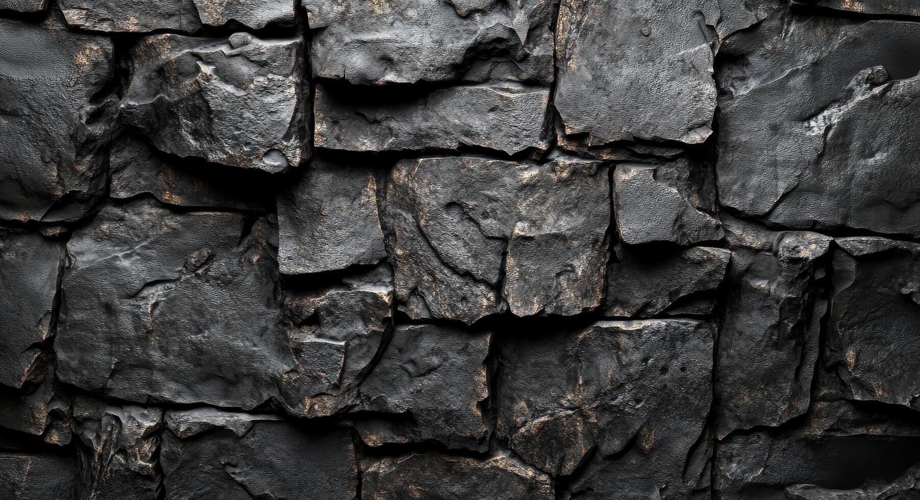 Textured stone wall with uneven slabs arranged in a rustic pattern for interior design ideas photo