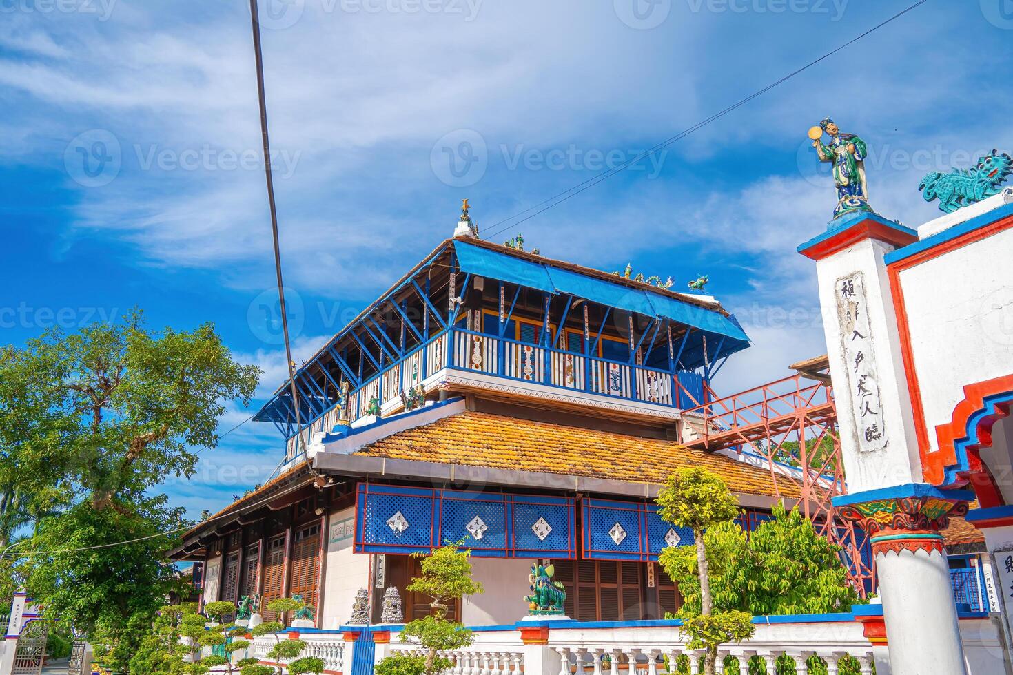 Top view of Nha Lon Long Son house. This is historical sites an old house in Long Son, which attracts tourists to visit spiritually on weekends in Vung Tau, Vietnam photo
