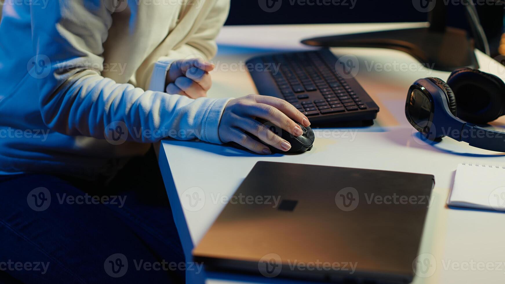 Computer scientist unpacking laptop bag, preparing to design and develop software applications. IT professional starting job shift, opening notebook to do coding, camera A photo
