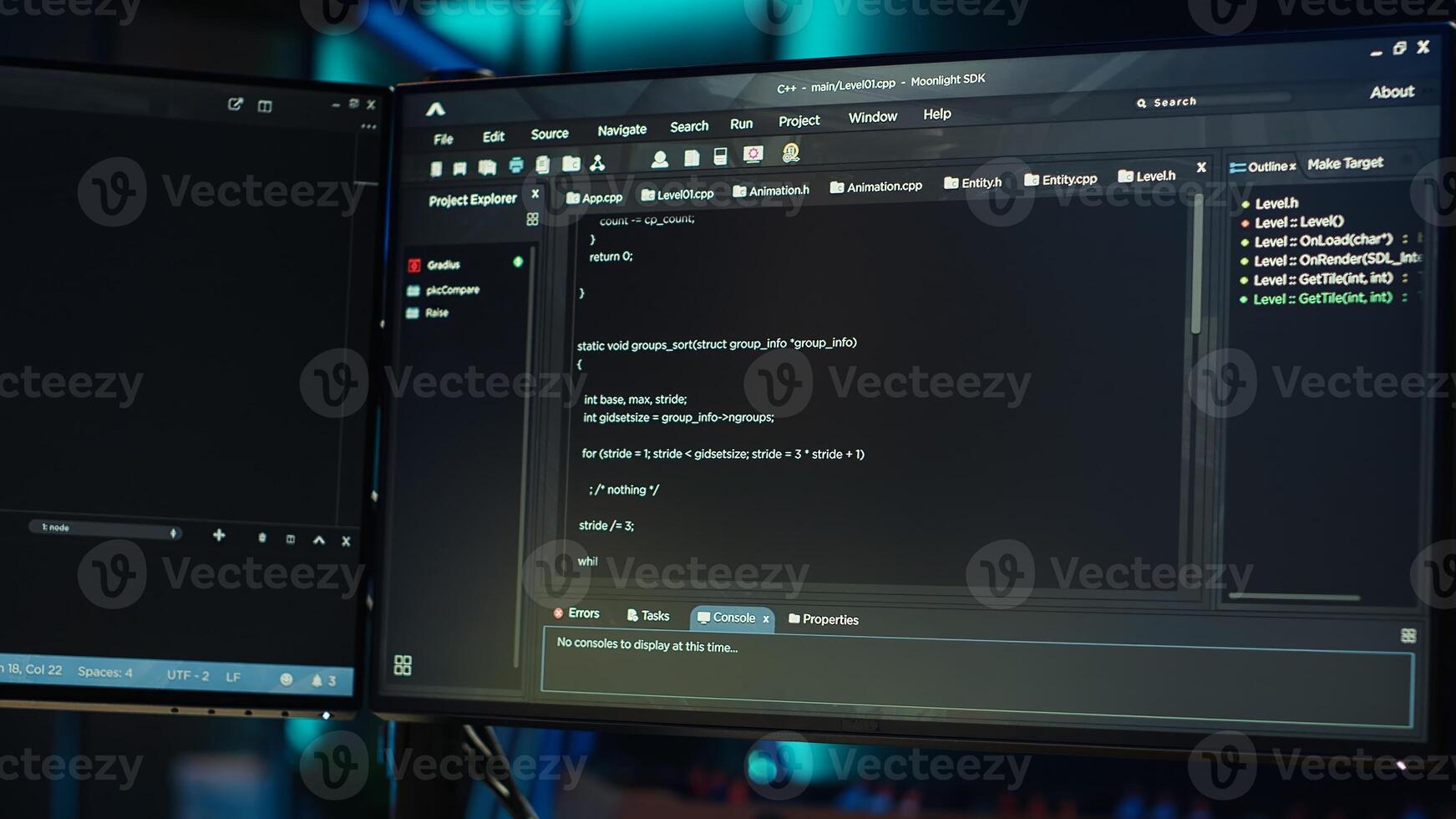 Technician doing software quality assurance, reading source code on PC before implementing it. IT admin inspecting coding on computer, looking to fix potential issues, camera A close up photo