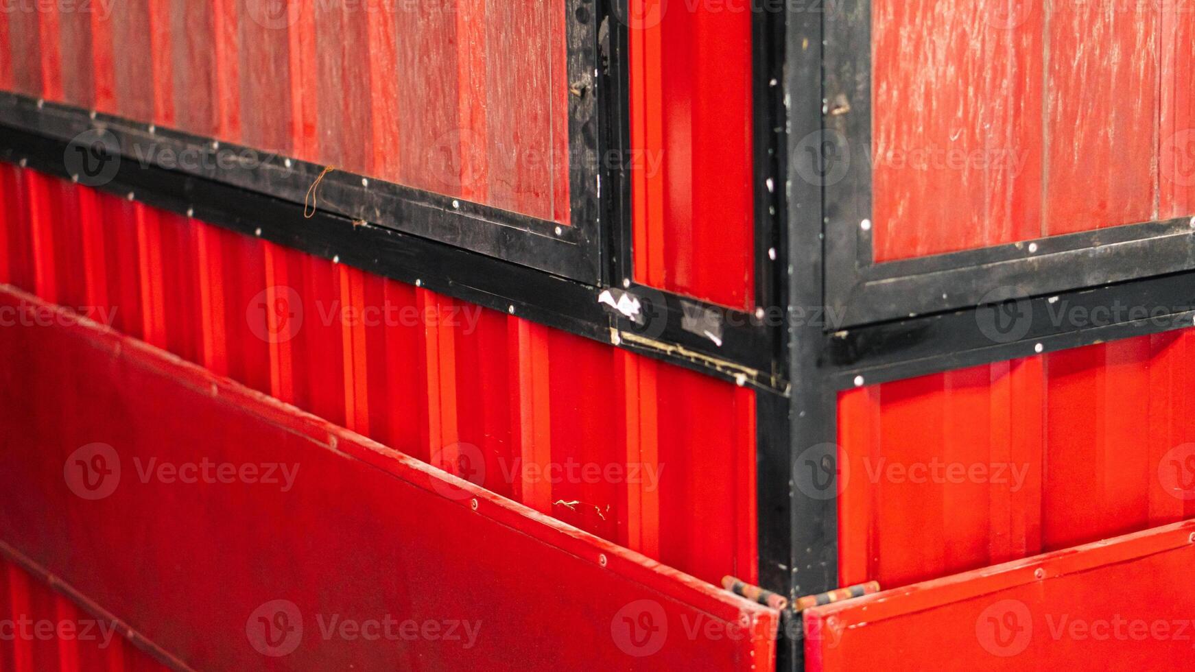Close-Up of Red Metal Structure photo
