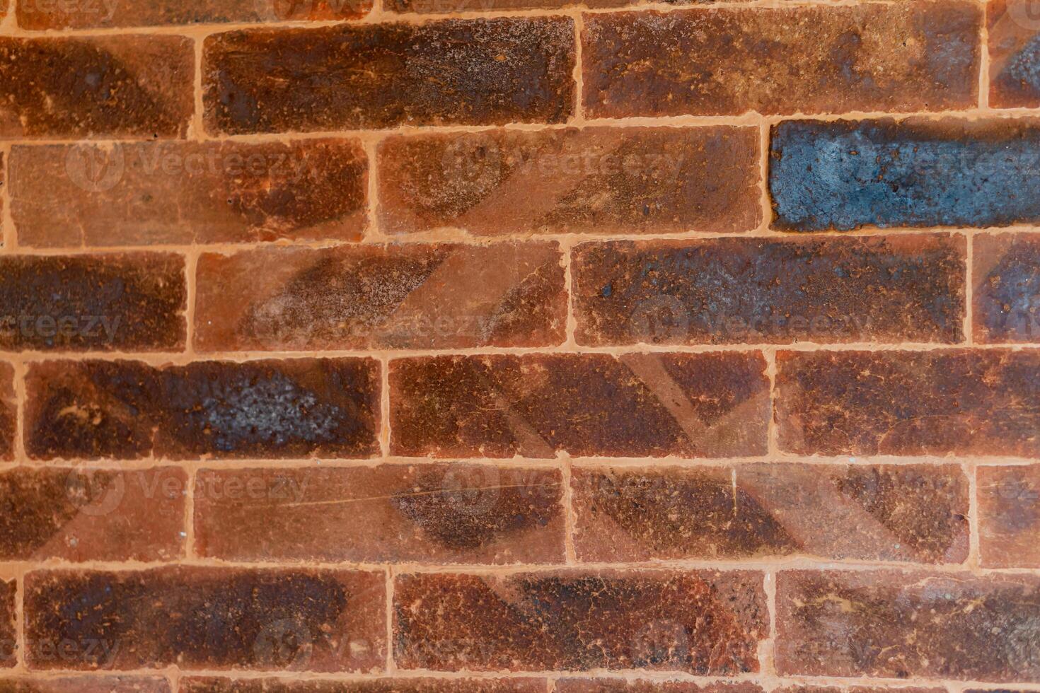 Rustic Brown Brick Wall with Textured Surface photo